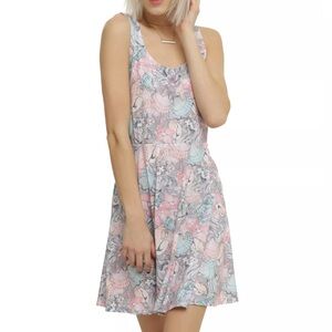 Disney Large The Little Mermaid Ariel Floral Shell Starfish Anchor Print Dress